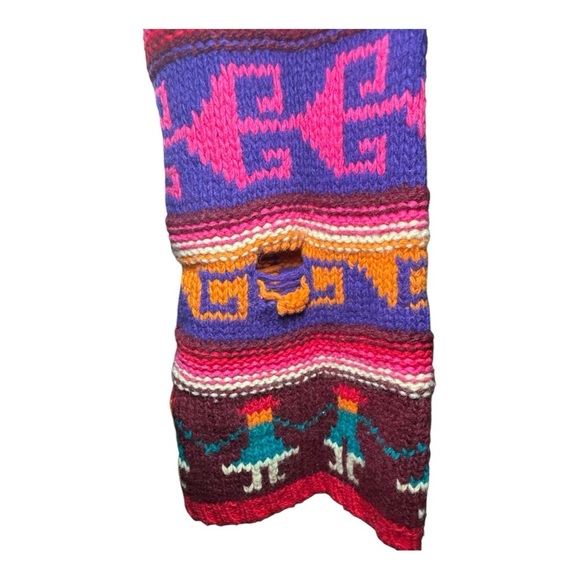 RARE H&M Designer Inspired Wool Aztec Boho Turtleneck Sweater Sz 10 - Picture 9 of 15